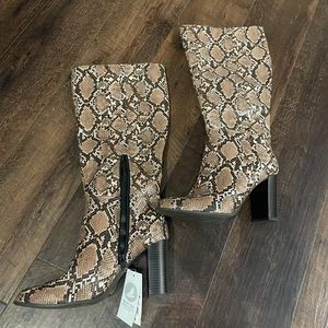 Cute faux snakeskin boots NEVER WORN WITH TAGS